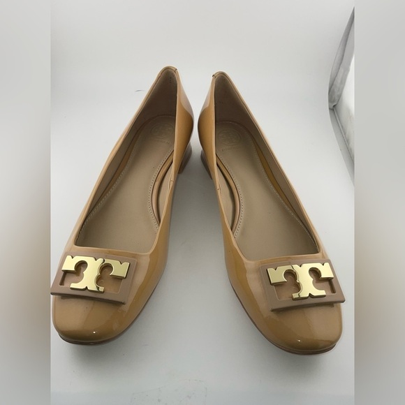 Tory Burch Beige Patent Leather Gigi Ballet Flats Size 8.5M​​​​​​​​​​​​​​